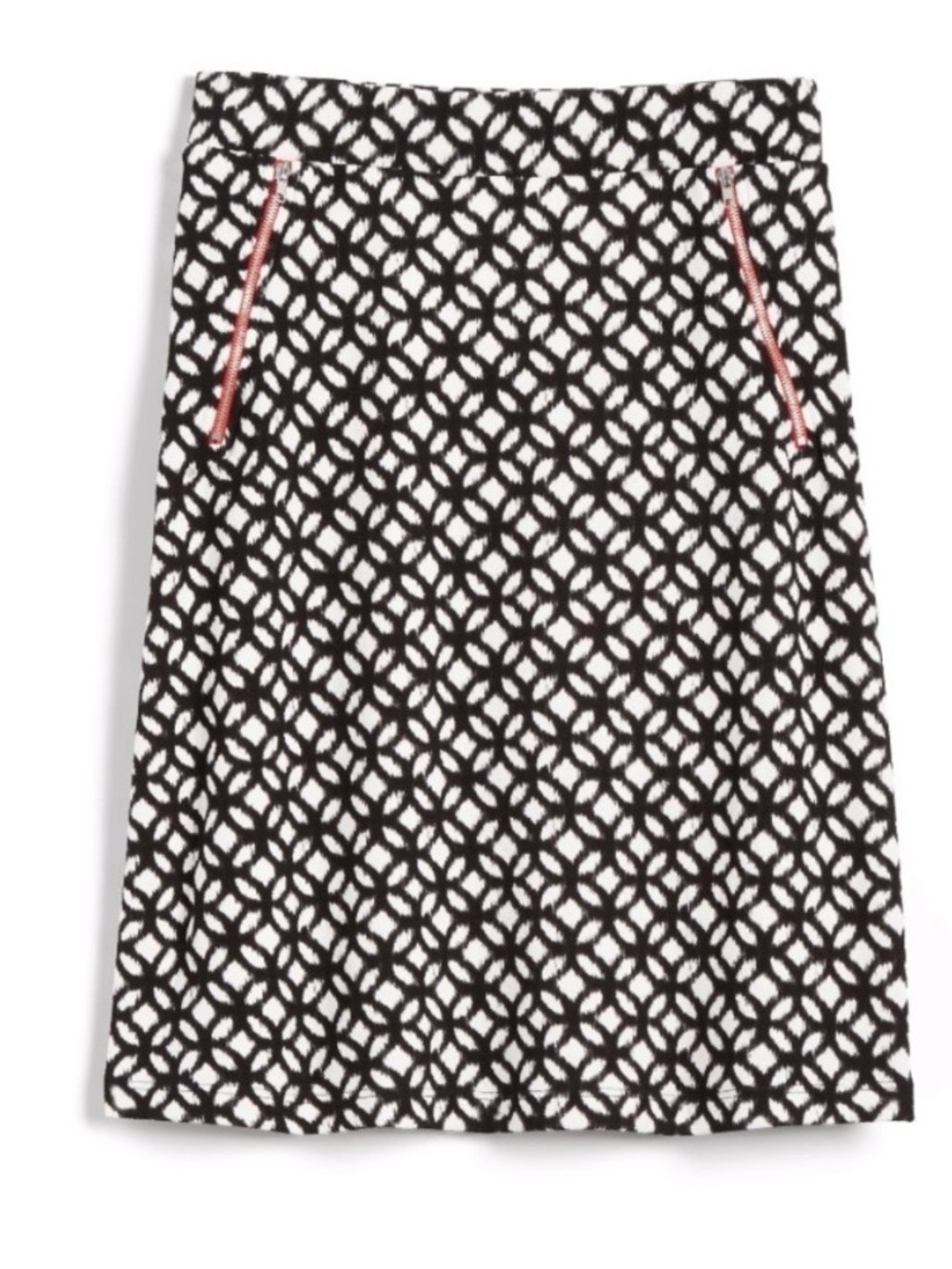 Le Lis Maura Geo Print Red Zip Pocket Mini Skirt Size MP EUC